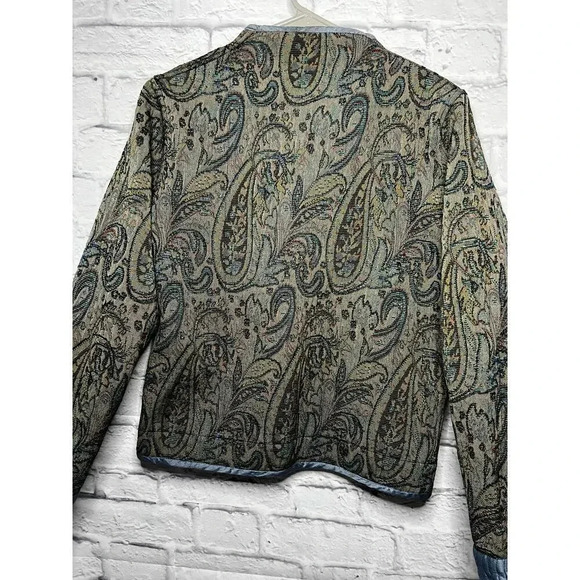 Parsley & Sage reversible tapestry paisley print cotton silk Jacket, size S. - Picture 12 of 16
